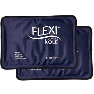 2 FlexiKold Gel Ice Packs - Ice Packs for Injuries Reusable, Back Pain Relief, Knee Ice Pack Wrap, After Surgery, Ice Pack for Knee - 6303-COLD-2PK by NatraCure - 7.5"*11.5" – 2PK