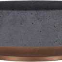 The HC Companies 8 Inch Round Plastic Succulent Capri Bowl 8"x8"x3" in Faux Concrete Color with Copper Band