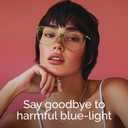 Gaoye Blue Light Blocking Glasses - Trending Round TR90 Frames, Metal Arms, UV400 Protection - Matching Soft Case, Green/Transparent Lens, Clear