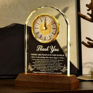 Thank You Gifts for Men Women -LED Crystal Clock with Laser Engraving 9x6.7,Appreciation Gift for Friends Teacher Hostess Nurse,Thanksgiving Gratitude Gifts for Boss Employee Coworkers
