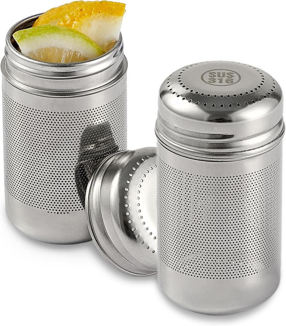 316L Stainless Steel Fruit Infuser for Water Bottles & Pitchers,BPA-Free Plastic-Free,Hot/Cold Safe Dishwasher Safe(2-Pack, M)
