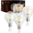 KOR 4 Pack 4.5W (40W Equivalent) Clear G25 Globe Led Light Bulbs 2700K Warm White Dimmable Filament Vintage LED Globe E26 Base Dimmable for Bathroom Vanity Bedroom Pendant