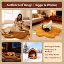 Vagascape Dog Bed, Waterproof Pet Bed with Washable Removable Cover, Comfort Cat Dog Pad for All Seasons, Heating Yellow Maple-Leaf Shape Cat Mat with Nonskid Bottom(35"x27")