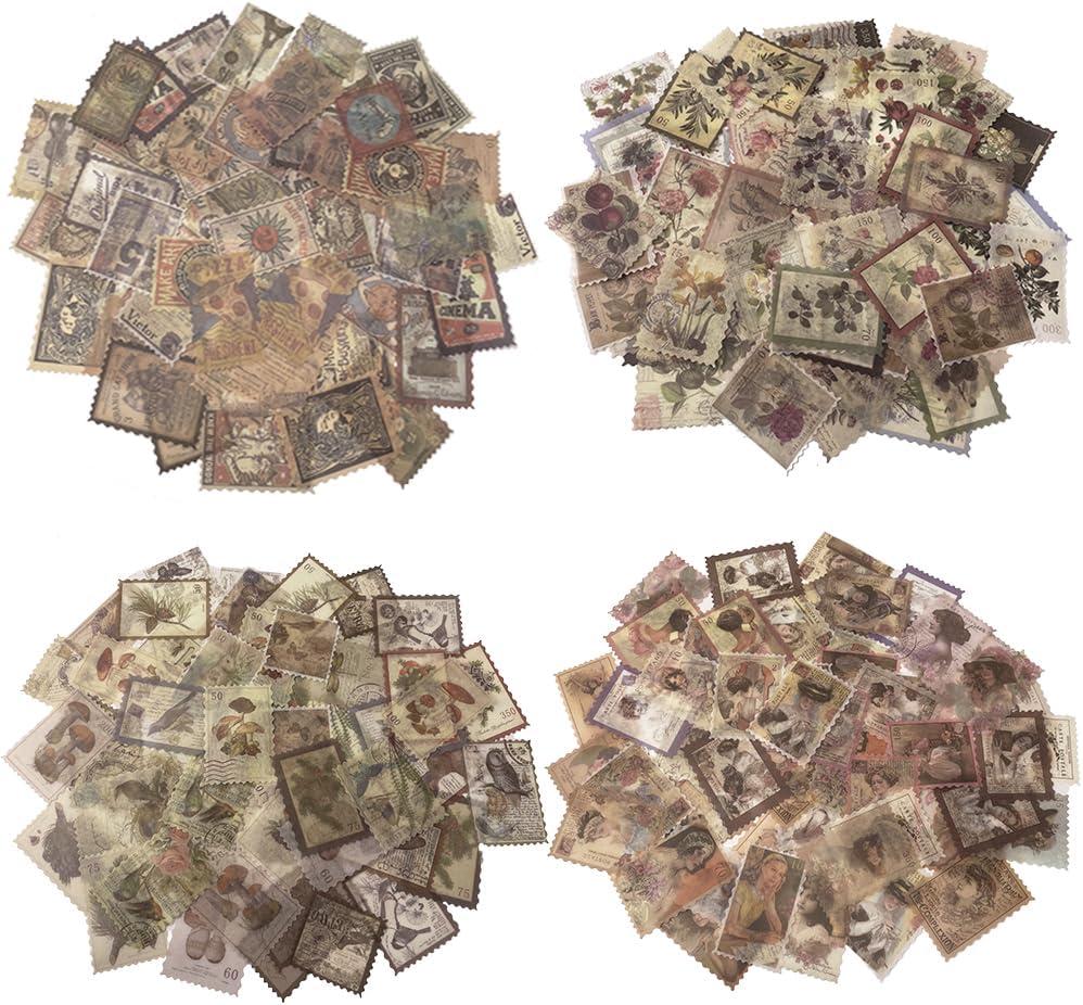 Glife 240pcs Vintage Plant & Flower Translucent Aesthetic Stickers for Scrapbooking, Journaling, Planners