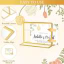 Hoteam 24 Pack 6 x 4 Clear Acrylic Sign Holder with Gold Borders, Gold Picture Frame, Double Sided Wedding Table Number, Acrylic Menu Stands for Wedding Table, Restaurant Sign, Photos Display