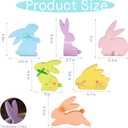 NYUWOUARC Easter Decorations, 6 Pcs Wooden Bunny Colorful Table Signs | Cute Decor for the Home, Spring Easter Pastel Rabbit Decor, For Shelf Mantel Indoor Office, Tiered Tray Set, Varying
