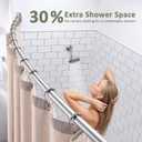 Curved Shower Curtain Rod Tension Mount for Bathroom, Stainless Steel, Adjustable 43-72 Inches, Silver