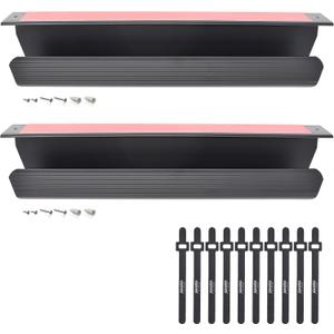 Cable Management Tray, Under-Desk, On-Wall or Side-of-Desk, 17x4x2.4, 2-PK, Hide & Organize Your Cables, Power Supplies and Power Strips, Bonus 10-Pk Cable Ties