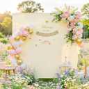 6.6FT x 6.6FT Beige Square Arch Backdrop Covers Spandex Fitted Wedding Arch Covers Stretchy Backdrop for Baby Shower Birthday Party Bridal Shower Ceremony Photo Photography Background Decorations