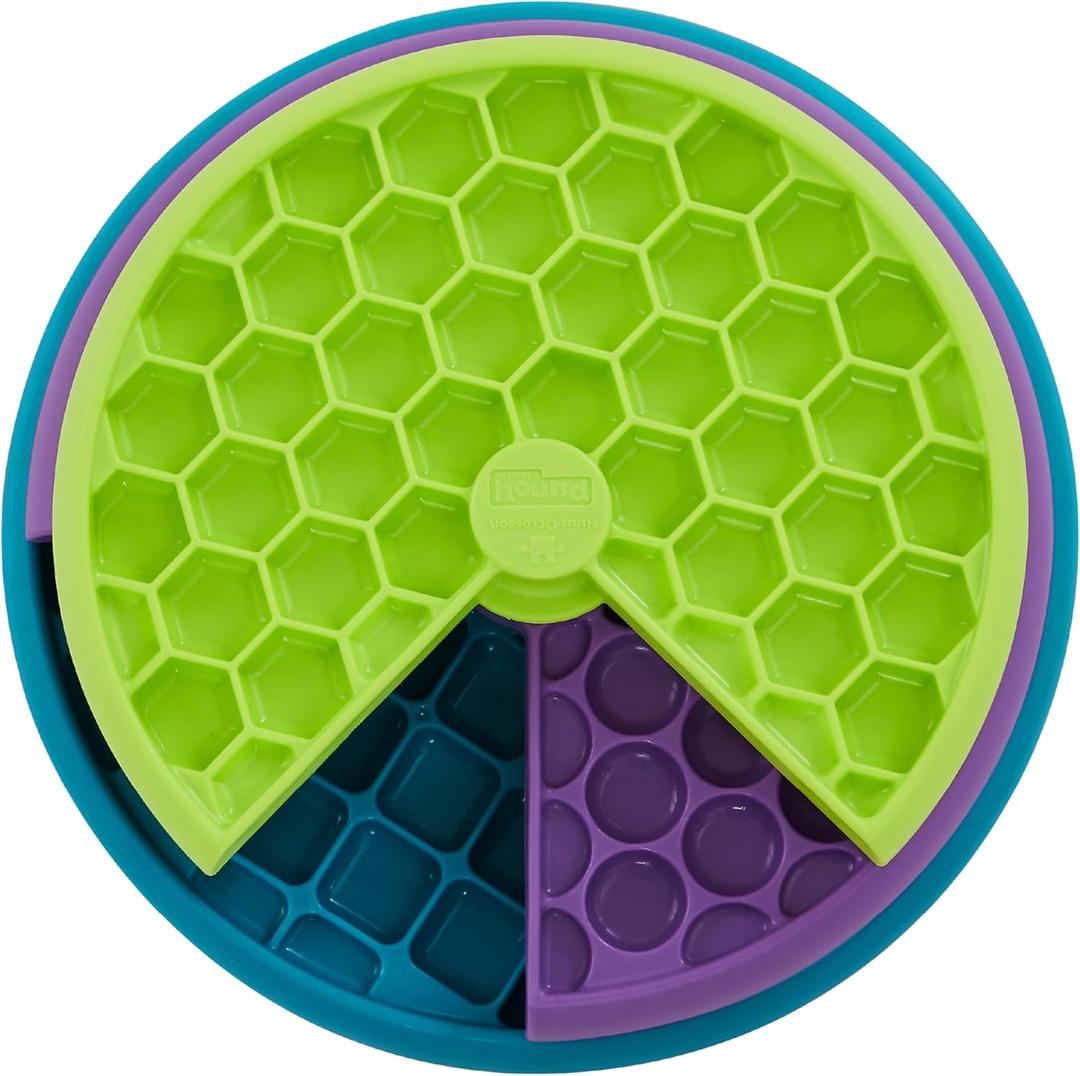 Outward Hound by Nina Ottosson Lickin Layers 3-in-1 Interactive Dog Feeder Puzzle, Lick Mat & Slow Feeder Bowl - Mental Stimulation Toy for Medium & Large Dogs, 2 Cup Capacity, 10.4 in x 2.8 in (Lickin Layers (Green, Purple, Blue))