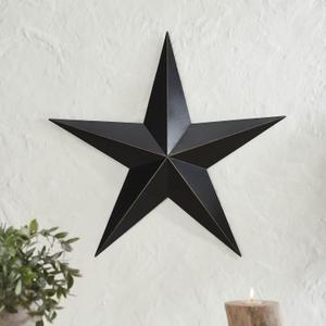 VHC Brands Patriotic Metal Star Distressed 24x24, Independence Day Decor, Decorative Wall Hanging, Rustic Farmhouse Decorations, Country Black, Vintage Tan