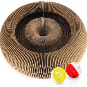 Interactive Cat Scratcher with a Toy