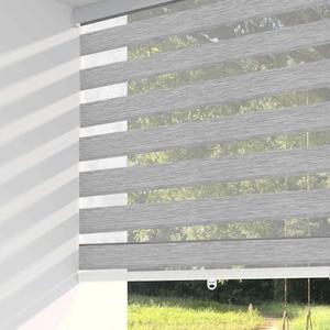 ShadesU Cordless Zebra Blinds for Windows – Light Filtering Dual-Layer Window Shades for Privacy - Easy to Install (Grey Color) (Maximum Height 72") (Width 58")