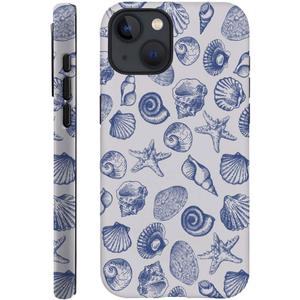 DAIZAG Case Compatible with for iPhone 14,Cute Blue Seashell Phone Case for iPhone 14 for Girl Women Boy Men