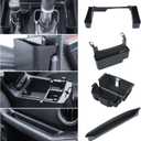 MIKKUPPA 4PCS Center Console Organizer Compatible with 2018-2023 Jeep Wrangler JL JLU, 2020-2023 Jeep Gladiator JT, Gear Shift Side Tray, Hanging Armrest Storage Box,Co-Pilot Organizer