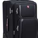 ROPLUS Laduga Softside Expandable Luggage with Large Steel Wheels Checked-Luggage Suicase (Black, 29-Inch)