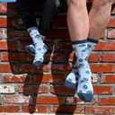 2 x ooohyeah Men's Funny Novelty Food Fruit Theme Crew Socks, Fun Crazy Silly Cotton Dress Socks, Shoe Size 8-13 (A Little Blue)