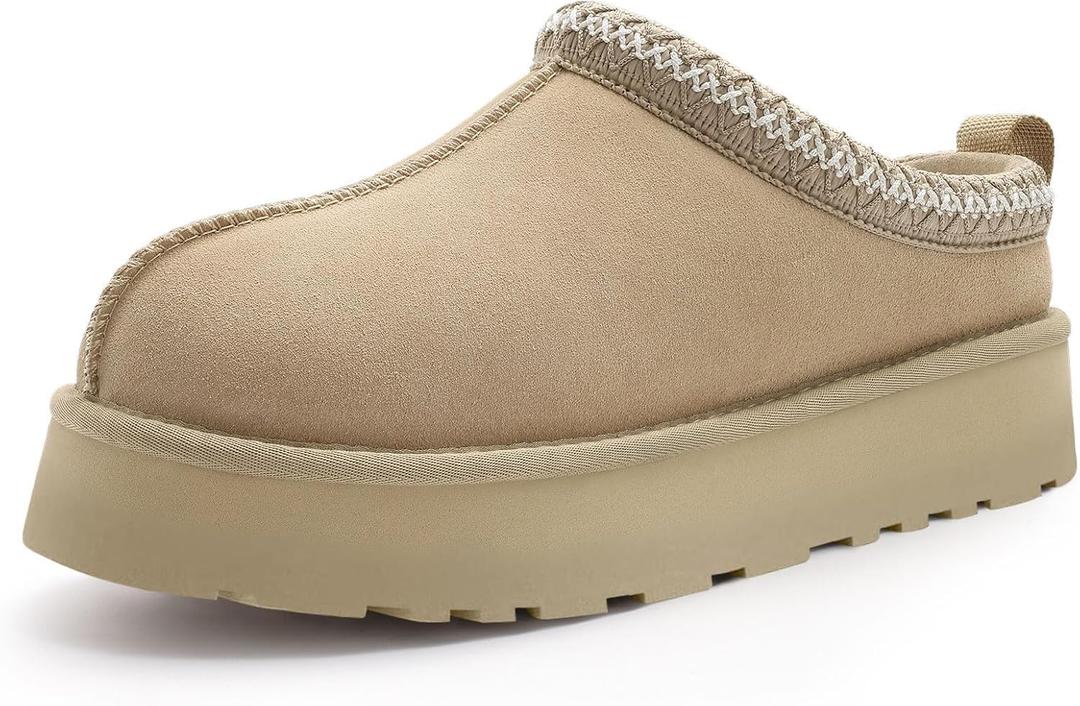 Women's Slippers Platform Mini Boots Short Ankle Boot Fur Fleece Lined Sneakers House slippers Anti-Slip Boot For Outdoor (11, Off-white)