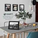 8x10 Picture Frame Set - 3 Pack, Textured Black Solid Wood, HD Tempered Glass, Gallery Photo Frame, Table or Wall Display