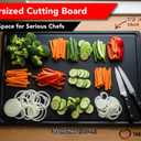 Thirteen Chefs Extra Large 30 x 18 Inch Grooved Cutting Board - Carving Meat, BBQ, Fish, Meat and Game 1/2 Inch Thick Black HDPE Plastic, 10 pounds