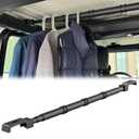 Car Clothes Hanger Bar, 39-64 Inches Adjustable Heavy-Duty Rack Hanger Rod Compatible with 4-Door Jeep Wrangler JL 2018-2025