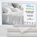 Twin 100% Cotton Bedsheet Set (3Pcs) - Bright White - 400 Thread Count Sateen Weave, Snug Bottom Deep Pocket Fitted Sheet, Fade Resistant & Envelope Closure Pillowcase