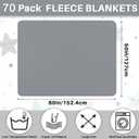 Newwiee 70 Pcs Fleece Throw Blankets Bulk 50'' x 60'' Oeko-tex Standard 100 Certified Spring Outdoor Wedding Guest Blankets Lightweight for Sleepover Donation Lap Pet Sofa Home (Gray)