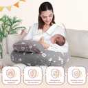 AMASKY Plus Size Breastfeeding Pillow for Ergonomic Comfort & Support, Easier Nursing, Fit, Removable Cover, Machine Washable, Letter Pattern(Grey), Pallet of Product