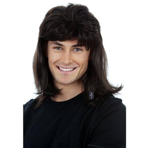 ALLAURA Compatible with Wayne's Wrld Wig  Waynes Black MulletWig 80 s Rocker CostumeMen | 80's Mens Wig 80's Rock Costume Metal HairWig for Halloween Rocker Wigs-Men | Mullet Wigs for Men