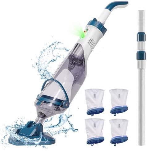 Enhulk Rechargeable Handheld Cordless Pool Vacuum for Above Ground Pool and Inground Pool(2025 Upgraded),60-Minute Runtime,Powerful Suction up to 18.5 gallons/min, Efficient Leaf and Debris Removal