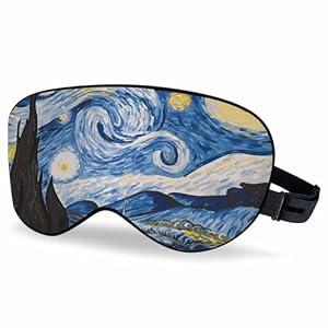 Vnwoalu Starry Night Sleep Eye Mask Van Gogh Classic Arts Men Women Sleep Mask with Adjustable Strap Eye Cover Eye Shade for Travel, Nap, Meditation