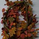 22 Artificial Fall Wreath Autumn Wreath Harvest Wreath with Pumpkin,Maple Leaf,Ivy Leaf,Colorful Berry for Front Door Farmhouse Thanksgiving Indoor Outdoor Porch Window Wall Door Decoration