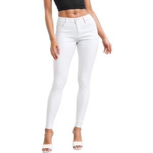Hybrid & Company Womens Hyper Ultra Stretch Comfy Skinny Leg Work Casual Pants (Small, White)
