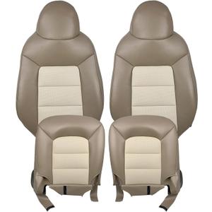 Replacement for 2003-2006 Ford Expedition Eddie Front Leather Seat Cover Tan (Driver + Passenger Side)
