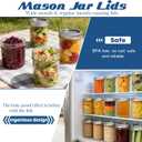 72 Pcs/36 Sets Wide Mouth Canning Lids with Rings Fits Ball, Kerr & More, Premium Mason Jar Lids with Rings for Regular Mouth Ball, Kerr Jars - Food Grade Material