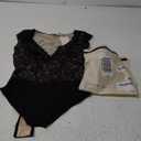 Popilush Lace Body Suits Women - Tank Top Thong Shapewear Tummy Control Going Out Tops Deep V Neck BodySuit (Small, Black)