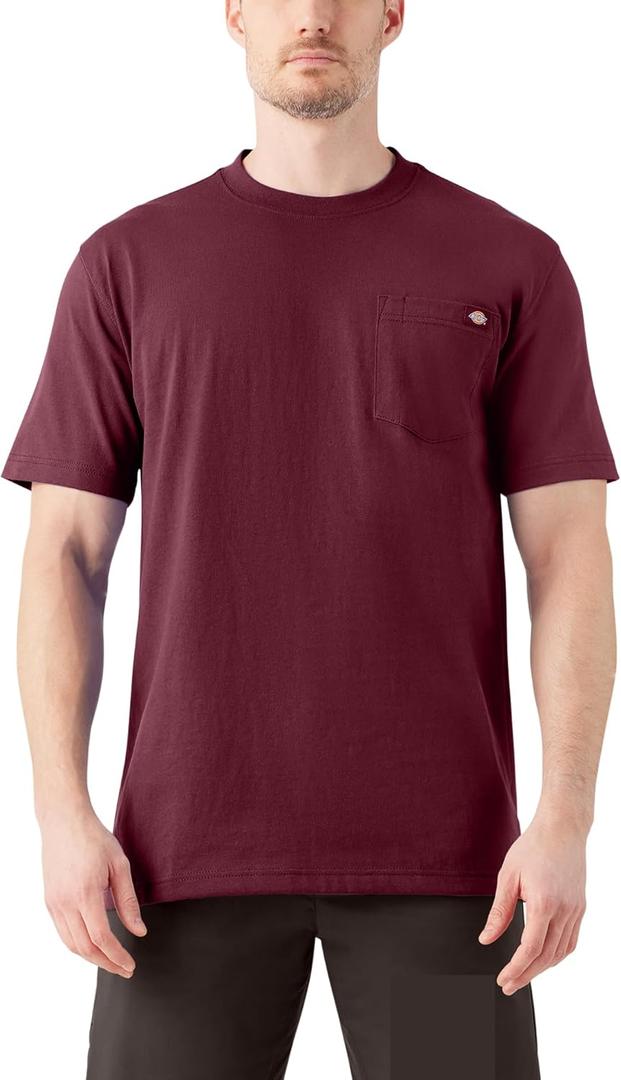 Dickies Men's Big & Tall Heavyweight Crew Neck Short Sleeve Tee Big-Tall (Red, L)