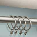 Rod Desyne 1931-15 2-1/2" Curtain Rings with Clip, Satin Nickel (6"x4"x4")