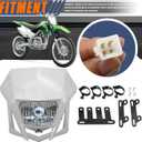 Dirt Bike Halogen Headlight,Motorcycle Front Headlamp Kit Compatible with KLX XR CRF DRZ RMZ RM WR YZ XT XT TTR 85 125 150 230 250 450 F X-White