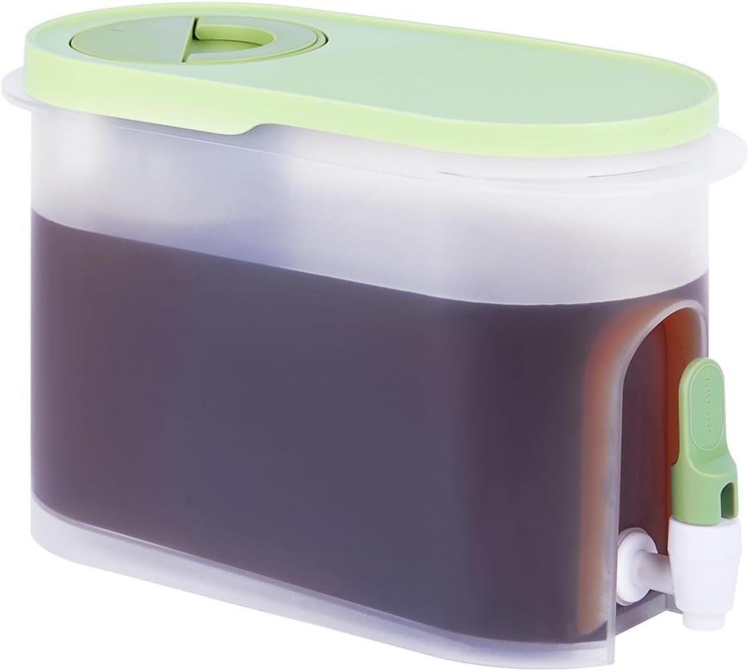 JILLMO Iced Coffee Pitcher, 3/4 Gallon Cold Brew Coffee Maker with Steel Fine Mesh Filter, Green