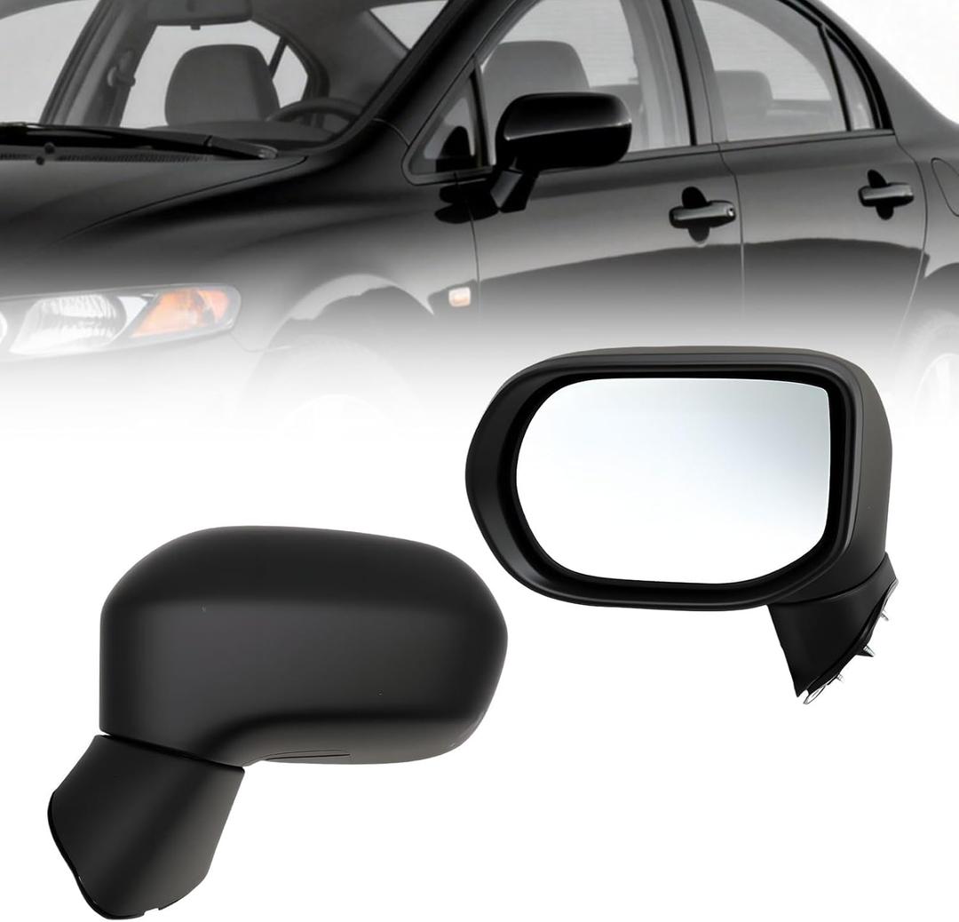 Left Driver Side Mirror Assembly Compatible with 2006-2011 Civic Non-Heated Power Manual Folding Not Compatible with Civic Coupe & Civic Del Sol Match to Black 76250SNEA01 (3Pins)