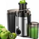 Juicer Machines, HOUSNAT Juicer Whole Fruit and Vegetables with 3-Speed Setting, 400 W Motor Quick Juicing Ideal for Beginners & Light Daily Use, Cleaning Brush and Juicing Recipe Included