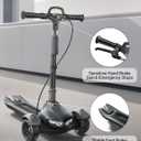 Large Kids Scooter, Toddler Scooter for Kids 3-18 & Adults, Safe Dual Brakes (Foot Brake/Hand Brake) & Music with Lights, 5-Level Adjustable & One-Click Folding Kick Scooter.