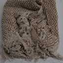 DII Rustic Farmhouse Double Diamond Woven Throw, 50x60, Stone