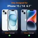 2 x SPIDERCASE for iPhone 14 Case/iPhone 15 Case, [15 FT Military Grade Drop Protection] Magnetic [Crystal Clear] 2 Pack [Tempered Glass Screen Protectors+Camera Lens Protectors] Slim Case, Clear