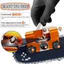 Chainsaw Sharpener Jig Kit, Portable Universal Chain Saw Sharpener Tool with 5 PCS High Hardness Burrs, Manual Hand Crank Chainsaw Sharpener, Chainsaw Blade Sharpening Attachment for 6"-22" Chain Saws