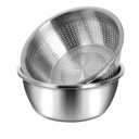 meleg otthon Stainless Steel Mixing Bowls, 8.5QT Salad Bowl, Metal Bowls With water filter basin, Stainless Steel Basin, Heavy Duty Deeper Edge Mirror Finish Dishwasher Safe Bowl (XXL)…