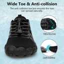 Hike Barefoot Water Shoes for Women Men Footwear, Quick Dry Wide Toe Box Pro Beach Swim Athletic Sports Shoes, Non-Slip Lightweight Aqua Shoe for Pool Hiking Walking Kayaking Diving Surfing (A3 Black)