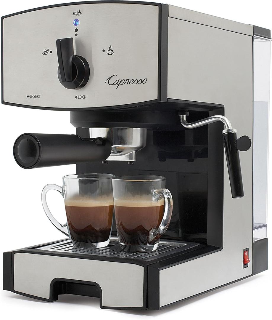 Capresso 117.05 Stainless Steel Pump Espresso and Cappuccino Machine EC50, Black/Stainless