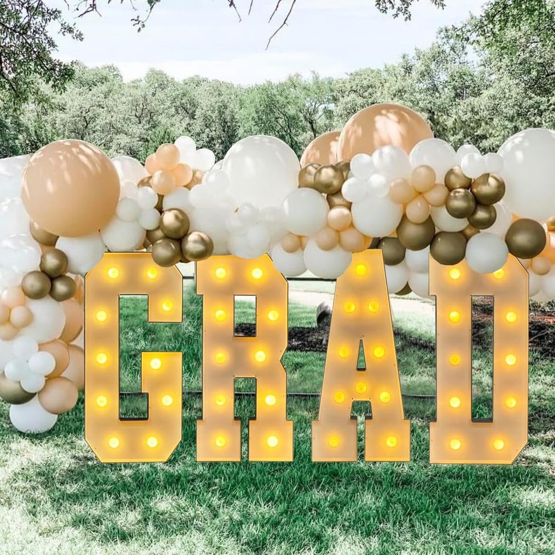2025 Graduation Decorations, 3FT Large Grad 2025 Marquee Light Up Letters Sign, Class of 2025 Congrats Party Supplies for Kindergarten Preschool High School College